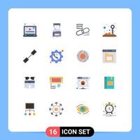 16 Universal Flat Colors Set for Web and Mobile Applications joystick control pad play control secure Editable Pack of Creative Vector Design Elements