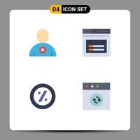 4 Universal Flat Icons Set for Web and Mobile Applications delete price internet website mac Editable Vector Design Elements