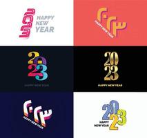 Big Set of 2023 Happy New Year logo text design 2023 number design template vector