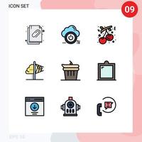 paquete de iconos de vector de stock de 9 signos y símbolos de línea para una idea de idea de creatividad elementos de diseño de vector editables de vacaciones