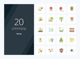 20 Spring Flat Color icon for presentation vector