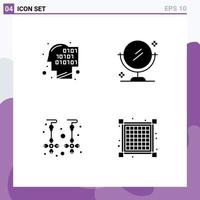 Universal Icon Symbols Group of Modern Solid Glyphs of binary jewelry recognition clean grid Editable Vector Design Elements