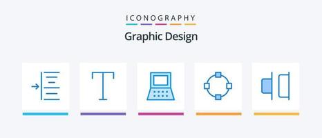 paquete de iconos de diseño azul 5 que incluye . hardware. derecho. distribuir. diseño de iconos creativos vector