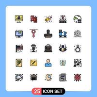 conjunto de 25 iconos de ui modernos símbolos signos para el éxito superior presentación de posición de carne elementos de diseño vectorial editables vector