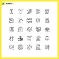 25 Thematic Vector Lines and Editable Symbols of food on off minimize switch setting Editable Vector Design Elements