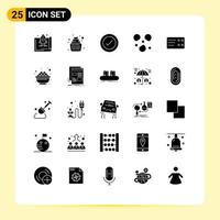 Universal Icon Symbols Group of 25 Modern Solid Glyphs of transport weather kid ice wireframe Editable Vector Design Elements