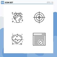 Universal Icon Symbols Group of 4 Modern Filledline Flat Colors of bouquet care shooting beat internet Editable Vector Design Elements