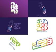 Big Set of 2023 Happy New Year logo text design 2023 number design template vector