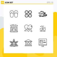 Set of 9 Modern UI Icons Symbols Signs for security antivirus wall clocks coins money Editable Vector Design Elements