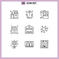 Universal Icon Symbols Group of 9 Modern Outlines of equipment electric gallery devices picture Editable Vector Design Elements