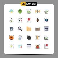 Set of 25 Modern UI Icons Symbols Signs for technology cloud office plant horizontal Editable Vector Design Elements