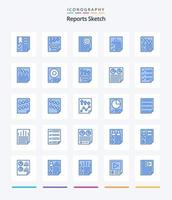 Creative Reports Sketch 25 Blue icon pack  Such As page. data. paper. report. letter vector