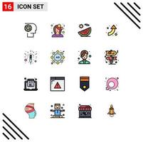 16 iconos creativos signos y símbolos modernos de perfil de flecha hacia arriba frutas de vacaciones elementos de diseño de vectores creativos editables