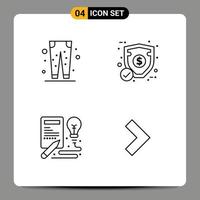 concepto de 4 líneas para sitios web móviles y aplicaciones libro de pantalones eid comercio electrónico elementos de diseño vectorial editables creativos vector