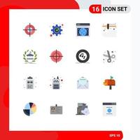 Flat Color Pack of 16 Universal Symbols of building online seo banking printing Editable Pack of Creative Vector Design Elements