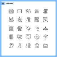 25 Thematic Vector Lines and Editable Symbols of chair development tool coding cash Editable Vector Design Elements