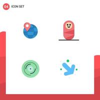 Flat Icon Pack of 4 Universal Symbols of location scratching internet beat arrow Editable Vector Design Elements