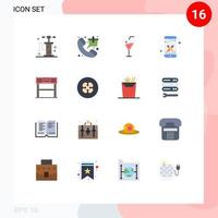 Universal Icon Symbols Group of 16 Modern Flat Colors of line tools beach smart phone design Editable Pack of Creative Vector Design Elements