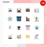 Modern Set of 16 Flat Colors and symbols such as web network business corporate coach Editable Pack of Creative Vector Design Elements