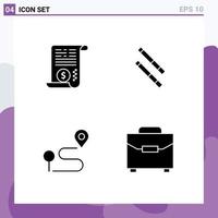 4 Creative Icons Modern Signs and Symbols of file pin finance location gateway Editable Vector Design Elements