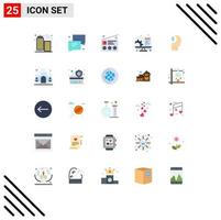 Pictogram Set of 25 Simple Flat Colors of avatar web communication setting development Editable Vector Design Elements