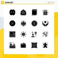 16 iconos creativos, signos y símbolos modernos del software de coincidencia de círculos, programa de incendios, elementos de diseño vectorial editables vector