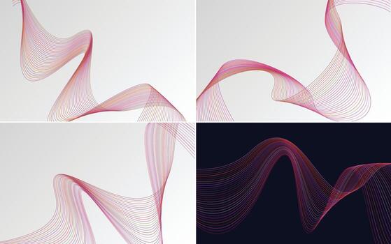 paquete de fondo de presentación abstracta de curva de onda moderna vector