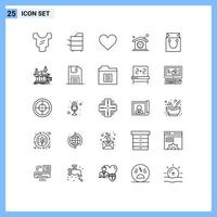 paquete de iconos vectoriales de stock de 25 signos y símbolos de línea para elementos de diseño vectorial editables en casa vector