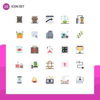 Pictogram Set of 25 Simple Flat Colors of cashless halloween browser flask bottle Editable Vector Design Elements