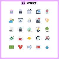 Set of 25 Modern UI Icons Symbols Signs for check ticket battery passport web Editable Vector Design Elements