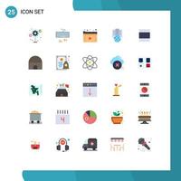 Set of 25 Commercial Flat Colors pack for maximize server media proxy hosting Editable Vector Design Elements