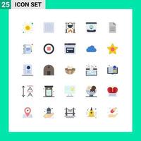 25 User Interface Flat Color Pack of modern Signs and Symbols of communication call dry cooking picnic Editable Vector Design Elements