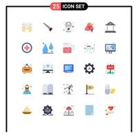 25 User Interface Flat Color Pack of modern Signs and Symbols of building design tools rgb creative Editable Vector Design Elements