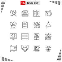 Stock Vector Icon Pack of 16 Line Signs and Symbols for design coding medicine left forward Editable Vector Design Elements