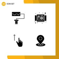 4 Creative Icons Modern Signs and Symbols of pattern gesture circle view hand Editable Vector Design Elements