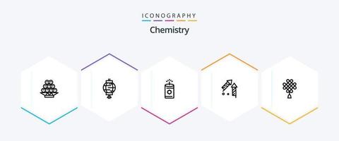 Chemistry 25 Line icon pack including newyear. new. newyear. chinese. decoration vector