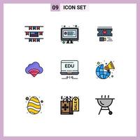 9 Creative Icons Modern Signs and Symbols of arrow laptop heart signal connection Editable Vector Design Elements