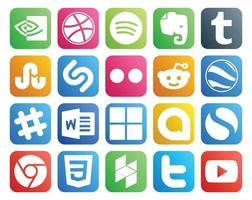 20 Social Media Icon Pack Including css simple reddit google allo word vector