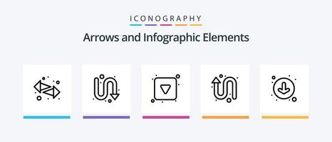 Arrow Line 5 Icon Pack Including direction. align. arrow. up. arrow. Creative Icons Design vector