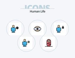 paquete de iconos llenos de línea humana 5 diseño de iconos. favorito. avatar. reproducción. menos. Eliminar vector
