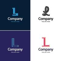 letra l diseño de paquete de logotipos grandes diseño de logotipos modernos y creativos para su negocio vector