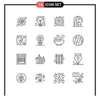 paquete de iconos de vector de stock de 16 signos y símbolos de línea para el método de anuncio de venta de rendimiento de compromiso elementos de diseño de vector editable wifi