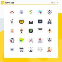 25 Creative Icons Modern Signs and Symbols of cream compass party camping man Editable Vector Design Elements