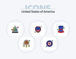 Usa Line Filled Icon Pack 5 Icon Design. . paper. star. garland. soda vector