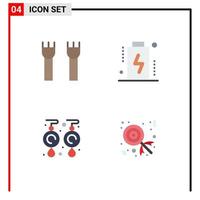 Flat Icon Pack of 4 Universal Symbols of castle earrings fortress charge jewel Editable Vector Design Elements