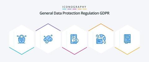 Gdpr 25 Blue icon pack including . law. gdpr. gdpr. book vector