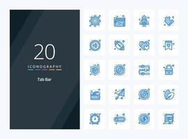 20 Tab Bar Blue Color icon for presentation vector