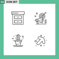 Universal Icon Symbols Group of 4 Modern Filledline Flat Colors of archive house campaign target arrow Editable Vector Design Elements