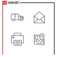 paquete de iconos de vector de stock de 4 signos y símbolos de línea para dispositivos de entrega hardware de correo de camión elementos de diseño de vector editables