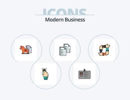 Modern Business Line Filled Icon Pack 5 Icon Design. world. connection. executive. communication. globe vector